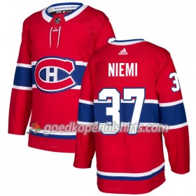 Montreal Canadiens Antti Niemi 37 Adidas 2017-2018 Rood Authentic Shirt - Mannen